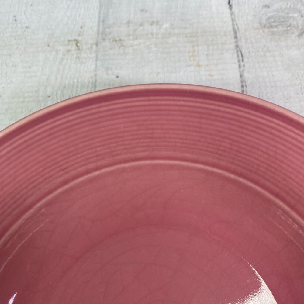 Nancy Calhoun DARK ROSE Japan Solid Color Smooth Stoneware Rim Soup Bowls Set 2 - Picture 13 of 15